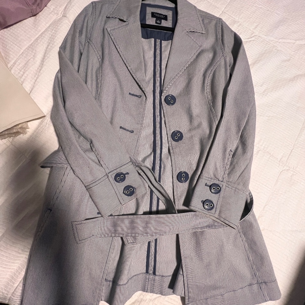 Jacket- Blue & White Pinstripe
